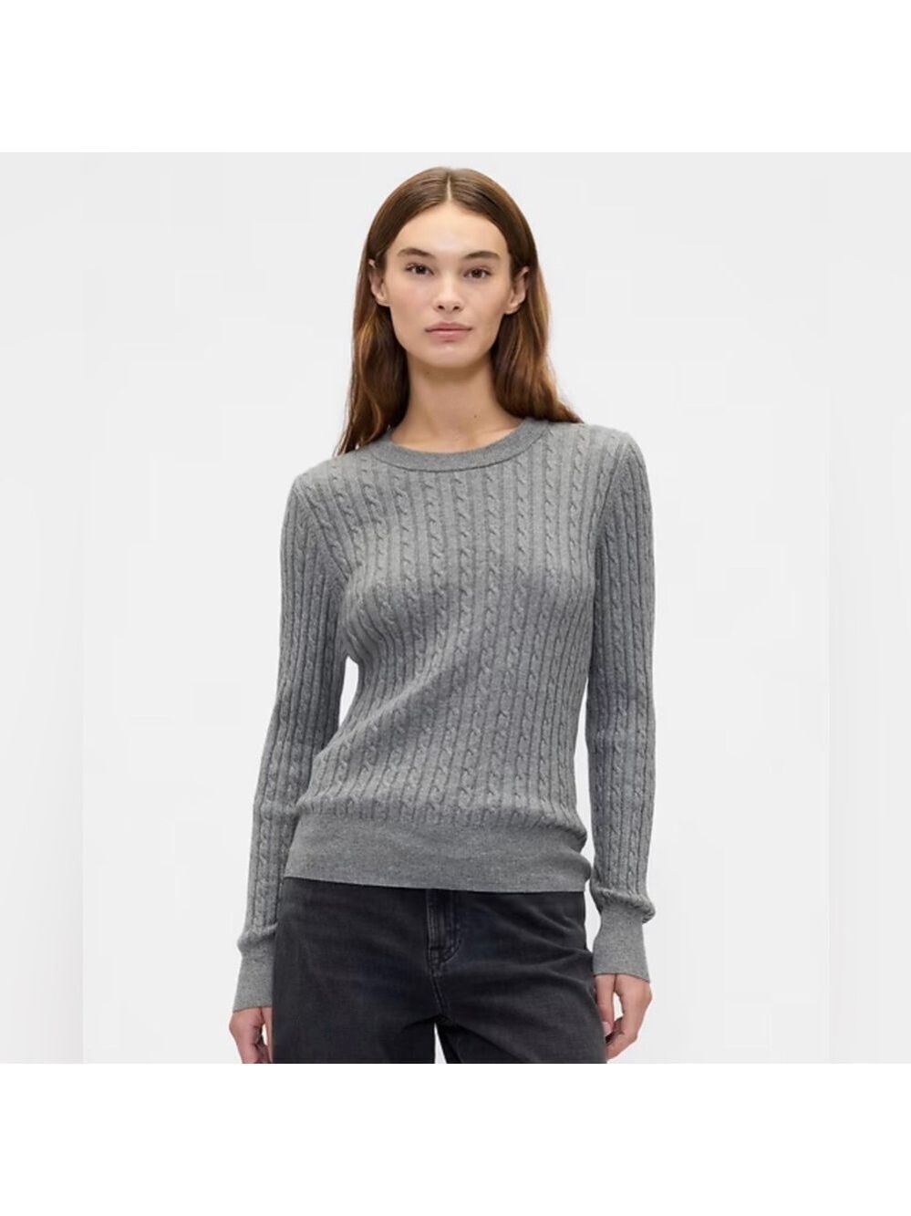 Gap Cable-Knit Crewneck Oversized Cozy Soft Cabincore Sweater NWT S Career